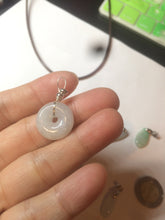 Load image into Gallery viewer, 100% Natural type A icy oily dark green Jadeite Jade seashell (福贝)  pendant F146
