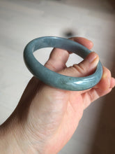Load image into Gallery viewer, 59mm Certified Type A 100% Natural light blue/gray Guatemala Jadeite bangle Y134-6420
