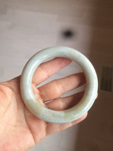 Load image into Gallery viewer, 56.4mm 100% Natural white/beige with floating dandelions chubby round cut nephrite jade bangle HT91
