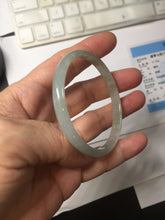 Load image into Gallery viewer, 50mm Certified Type A 100% Natural icy watery light green gray slim Jadeite Jade bangle PJ52-2046
