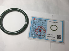 Load image into Gallery viewer, 62mm certified 100% Natural dark green/black round cut nephrite (碧玉)  bangle HN18-9161
