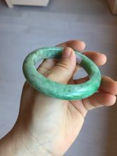 Load image into Gallery viewer, 54.8mm Certified Type A 100% Natural sunny green gray Jadeite Jade bangle PA120-9887
