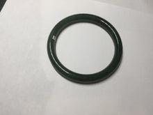 Load image into Gallery viewer, 60mm certified 100% Natural dark green/black round cut nephrite (碧玉)  bangle HN19-9158
