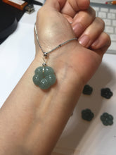 Load image into Gallery viewer, 100% Natural blue green gray black Guatemala jadeite Jade flower pendant group PB43
