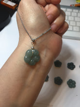 Load image into Gallery viewer, 100% Natural blue green gray black Guatemala jadeite Jade flower pendant group PB43
