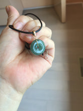 Load image into Gallery viewer, 12-18mm Type A 100% Natural blue light green dark green gray Guatemala Jadeite Jade Safety Guardian Button donuts Pendant group BS142
