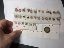 Load image into Gallery viewer, 100% Natural type A icy watery green white stud jadeite Jade beads earring group PC3
