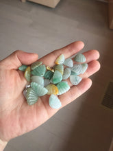 Load image into Gallery viewer, 5-18mm Type A 100% icy watery natural green blue purple white seashell/wing jadeite Jade Pendant necklace group AA68
