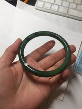 Load image into Gallery viewer, 62mm certified 100% Natural dark green/black round cut nephrite (碧玉)  bangle HN20-9149

