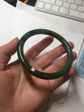 Load image into Gallery viewer, 62mm certified 100% Natural dark green/black round cut nephrite (碧玉)  bangle HN20-9149
