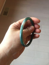 Load image into Gallery viewer, 59mm Certified Type A 100% Natural dark green/blue/gray with Guatemala slim round cut Jadeite bangle PH22-2330
