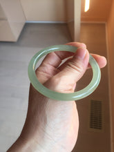 Load image into Gallery viewer, 55.8mm Certified 100% Natural light green gray black Nephrite Bangle HN146-6936
