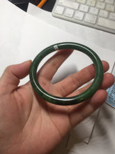Load image into Gallery viewer, 62mm certified 100% Natural dark green/black round cut nephrite (碧玉)  bangle HN20-9149

