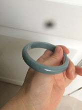 Load image into Gallery viewer, 59mm Certified Type A 100% Natural light blue/gray Guatemala Jadeite bangle Y134-6420
