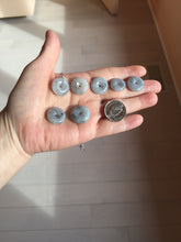 Load image into Gallery viewer, 15-18.4mm 100% natural black white jadeite jade(Wuji, 乌鸡) Safety Guardian Button donuts pendant PA250
