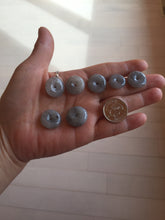 Load image into Gallery viewer, 15-18.4mm 100% natural black white jadeite jade(Wuji, 乌鸡) Safety Guardian Button donuts pendant PA250
