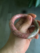 Load image into Gallery viewer, sold! Please don’t order. Thanks 53.4mm 100% natural chubby pink rose stone (Rhodonite) round cut bangle CB65
