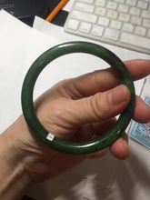 Load image into Gallery viewer, 62mm certified 100% Natural dark green/black round cut nephrite (碧玉)  bangle HN20-9149
