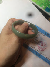 Load image into Gallery viewer, 51.6mm certified Type A 100% Natural oily dark green  thin style Jadeite jade bangle AM72-2823
