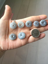 Load image into Gallery viewer, 15-18.4mm 100% natural black white jadeite jade(Wuji, 乌鸡) Safety Guardian Button donuts pendant PA250
