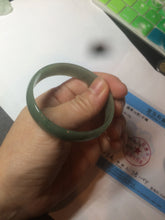 Load image into Gallery viewer, 51.6mm certified Type A 100% Natural oily dark green  thin style Jadeite jade bangle AM72-2823
