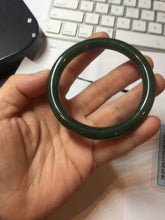 Load image into Gallery viewer, 53.1mm certified 100% Natural dark green/black nephrite (碧玉)  bangle HN147-0518
