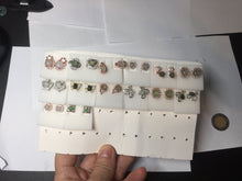 Load image into Gallery viewer, 100% Natural type A icy watery green white stud jadeite Jade beads earring group PC3
