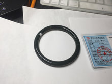 Load image into Gallery viewer, 62mm certified 100% Natural dark green/black round cut nephrite (碧玉)  bangle HN21-9155
