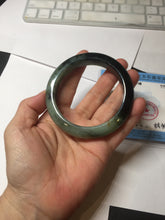 Load image into Gallery viewer, 58.5mm Certified 100% natural Type A dark green/sunny green/black/red/brown jadeite bangle PD83-9761
