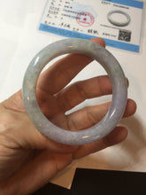 Load image into Gallery viewer, 54mm Certified Type A 100% Natural light green purple Jadeite Jade bangle PC98-9150
