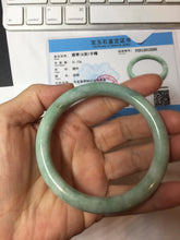 Load image into Gallery viewer, 58.5mm certified Type A 100% Natural light green round cut Jadeite Jade bangle PB264-3255
