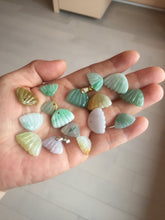 Load image into Gallery viewer, 5-18mm Type A 100% icy watery natural green blue purple white seashell/wing jadeite Jade Pendant necklace group AA68
