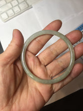 Load image into Gallery viewer, 56mm certified Type A 100% Natural light green brown gray slim round cut Jadeite Jade bangle PH206-6184
