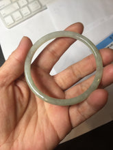 Load image into Gallery viewer, 56mm certified Type A 100% Natural light green brown gray slim round cut Jadeite Jade bangle PH206-6184
