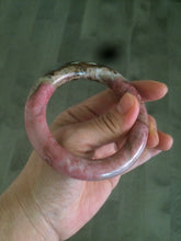 Load image into Gallery viewer, sold! Please don’t order. Thanks 53.4mm 100% natural chubby pink rose stone (Rhodonite) round cut bangle CB65
