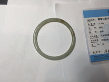 Load image into Gallery viewer, 56mm certified Type A 100% Natural light green brown gray slim round cut Jadeite Jade bangle PH206-6184
