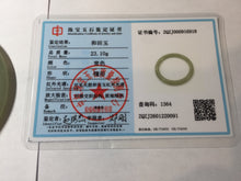 Load image into Gallery viewer, 53mm certified 100% Natural lake green gray slim round cut nephrite bangle HN142-6918
