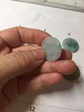 Load image into Gallery viewer, 22-23.5mm Type A 100% Natural sunny green light green purple with green floating flowers Jadeite Jade Safety Guardian round Pendant group BS143
