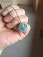 Load image into Gallery viewer, 100% Natural type A green gray with green floating flowers  jadeite Forget-Me-Not(勿忘我) Flower Pendant group PA251
