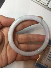 Load image into Gallery viewer, 59.5mm certified Type A 100% Natural light green purple white round cut Jadeite Jade bangle PB265-3197
