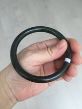 Load image into Gallery viewer, 62mm certified 100% Natural dark green/black round cut nephrite (碧玉)  bangle HN21-9155
