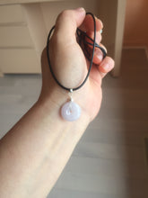 Load image into Gallery viewer, 11.9-19.7mm Type A 100% Natural light purple white gary Jadeite Jade Safety Guardian Button donuts Pendant group AA69
