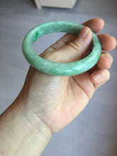 Load image into Gallery viewer, 58.4mm Certified Type A 100% Natural sunny green gray Jadeite Jade bangle PA119-9890
