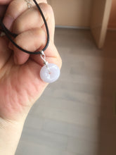 Load image into Gallery viewer, 11.9-19.7mm Type A 100% Natural light purple white gary Jadeite Jade Safety Guardian Button donuts Pendant group AA69
