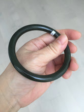 Load image into Gallery viewer, 62mm certified 100% Natural dark green/black round cut nephrite (碧玉)  bangle HN21-9155
