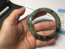 Load image into Gallery viewer, 58.5mm Certified 100% natural Type A dark green/sunny green/black/red/brown jadeite bangle PD85-9801
