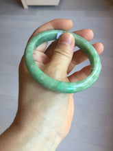 Load image into Gallery viewer, 58.4mm Certified Type A 100% Natural sunny green gray Jadeite Jade bangle PA117-9894
