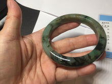 Load image into Gallery viewer, 58.5mm Certified 100% natural Type A dark green/sunny green/black/red/brown jadeite bangle PD85-9801
