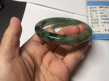 Load image into Gallery viewer, 58.5mm Certified 100% natural Type A dark green/sunny green/black/red/brown jadeite bangle PD85-9801
