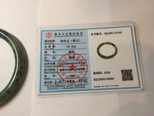 Load image into Gallery viewer, 58.1mm Certified 100% Natural Fresh Young Green/Dark Green/Black Green Ink Painting (绿水墨) Round Cut Nephrite (Wulanhai 乌兰海碧玉) Bangle HN148-7343
